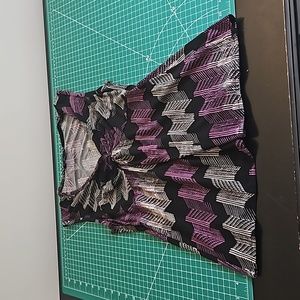 banana republic petite medium tank top black with white and purple geometric